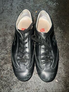 Hogan Black Leather Lace-Up Sneakers